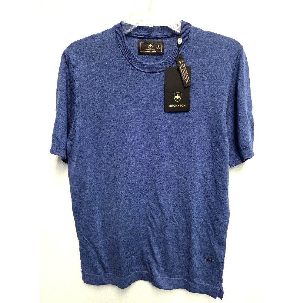 Bronxton NWT Mens Short Sleeve Jersey Knit‎ Tee Cooling Breathable Blue $110